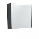 Fie LED Mirror Cabinet with Matte Black Side Panels 750